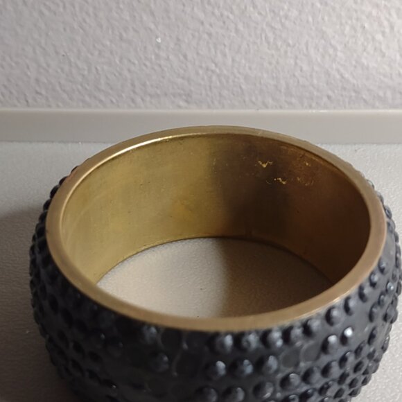 Very Heavy Distressed Beat Up Vintage Black 8 Inch Bangle - Picture 6 of 12